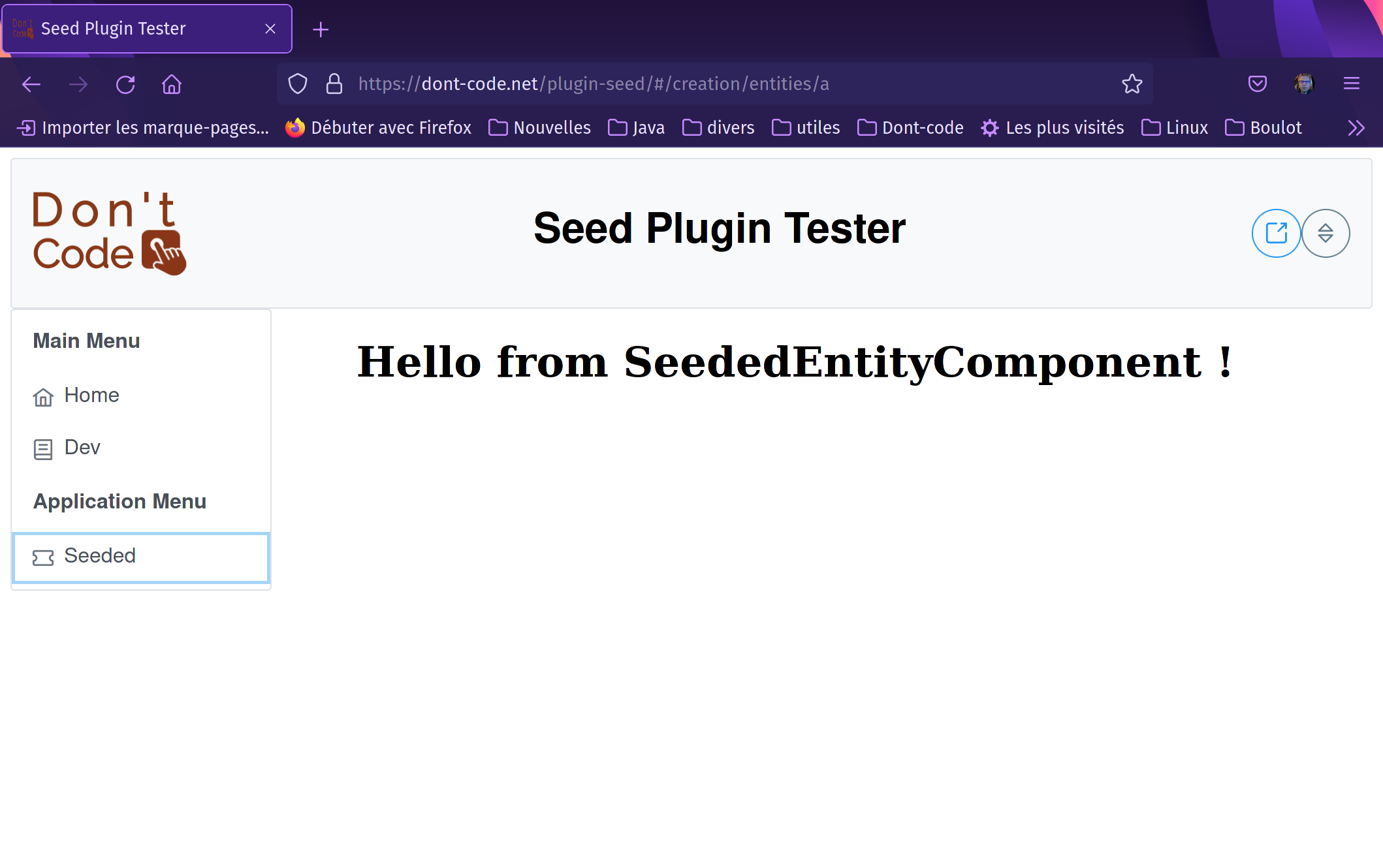 Plugin Seed screenshot